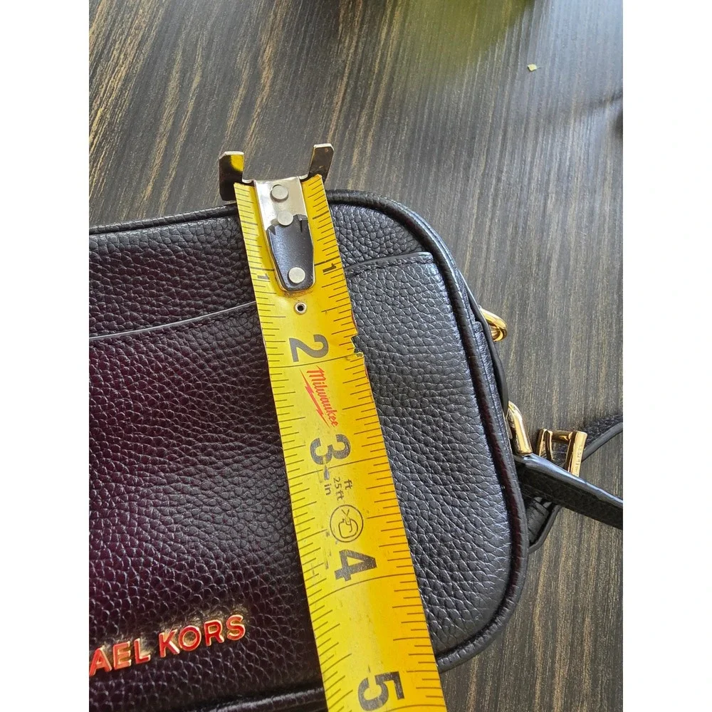 Michael Kors Black Leather Camera Bag Crossbody Shoulder Bag Gold‎ Hardware